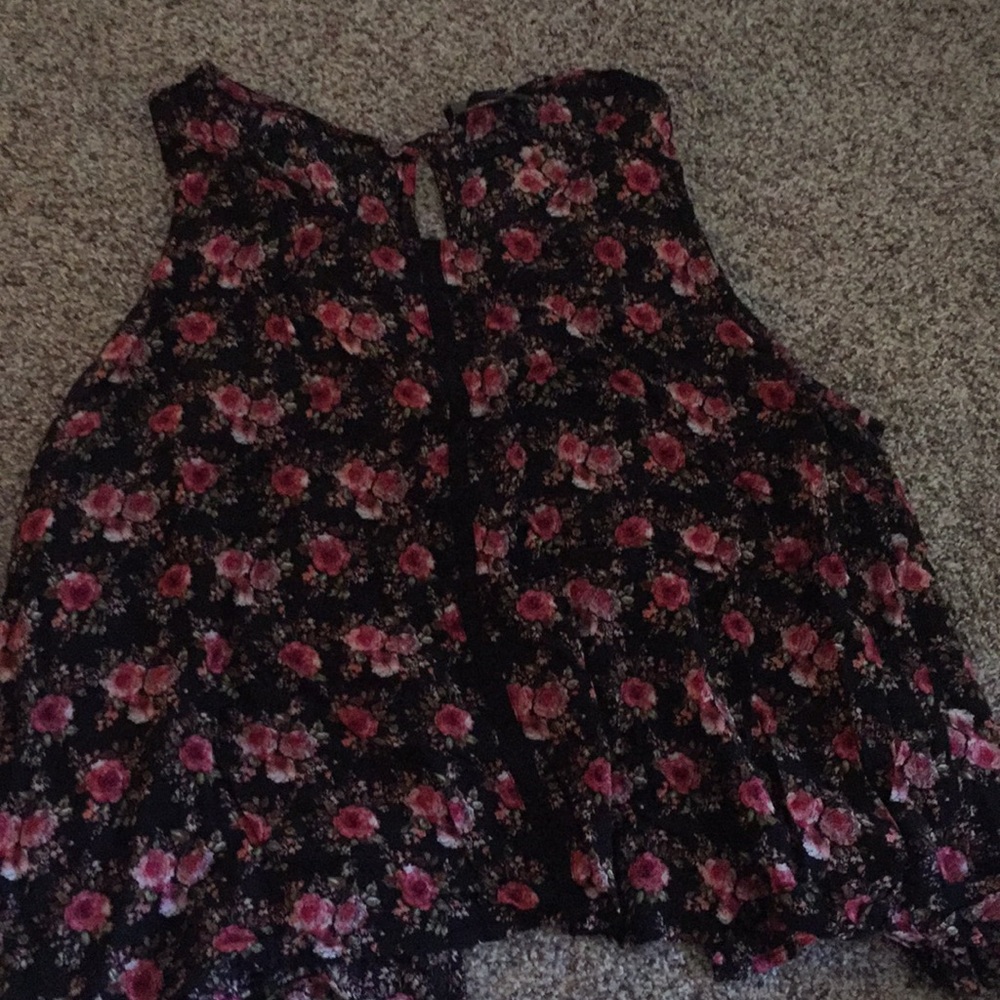 Forever 21+ Floral Tank Top with Open Back